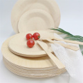 Wholesale Round Plate Eco Bamboo Plate Disposable Set Dinnerware For Party